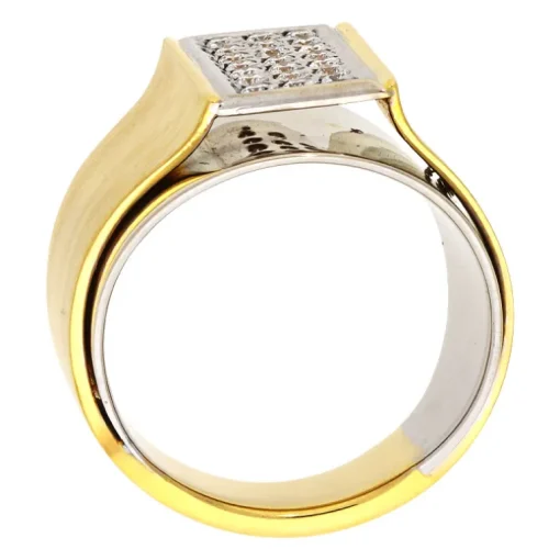 Damenring in Gelb- und Weißgold mit Brillanten