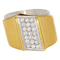 Damenring in Gelb- und Weißgold mit Brillanten