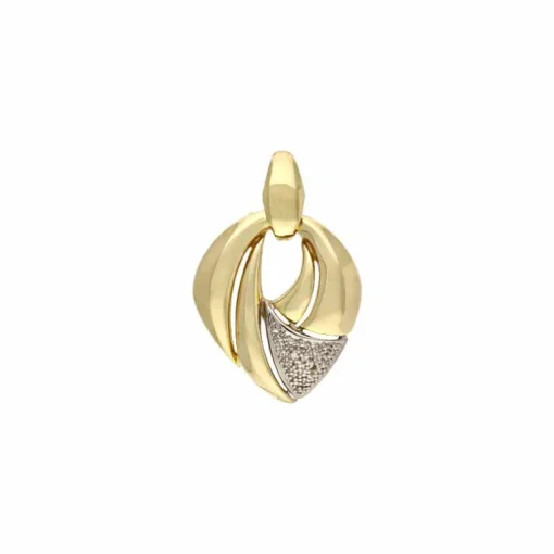 Diamant-Anhänger Gelbgold teil-rhodiniert