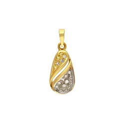 Diamant-Anhänger Gelbgold teil-rhodiniert