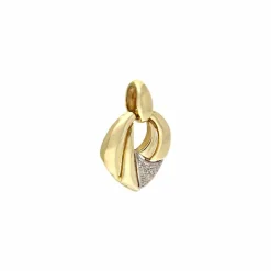 Diamant-Anhänger Gelbgold teil-rhodiniert