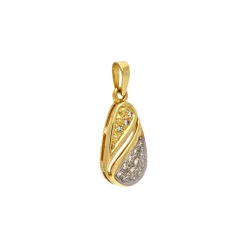 Diamant-Anhänger Gelbgold teil-rhodiniert