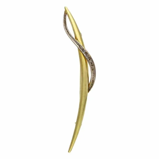 Diamant-Brosche Gelbgold