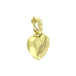 Diamant-Herz-Anhänger Gelbgold