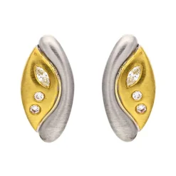 Diamant-Ohrstecker Bicolor