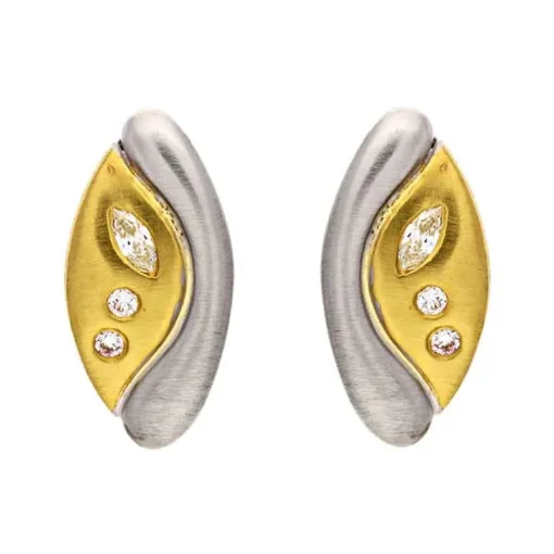 Diamant-Ohrstecker Bicolor