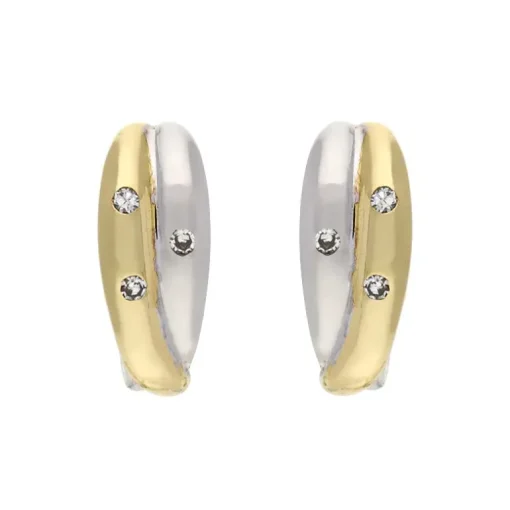 Diamant-Ohrstecker Bicolor