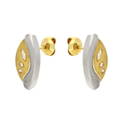 Diamant-Ohrstecker Bicolor