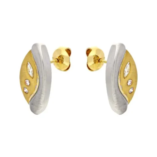 Diamant-Ohrstecker Bicolor