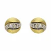 Diamant-Ohrstecker Gelbgold teil-rhodiniert