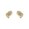 Diamant-Ohrstecker Gelbgold teil-rhodiniert