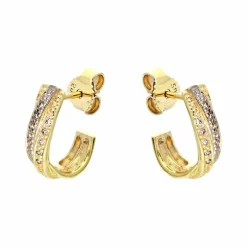 Diamant-Ohrstecker Tricolor