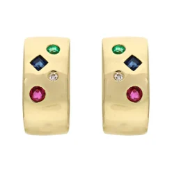 Edelstein-Ohrstecker Gelbgold