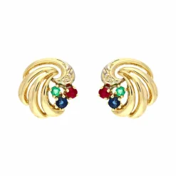 Edelstein-Ohrstecker Gelbgold