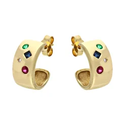 Edelstein-Ohrstecker Gelbgold