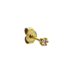 Einzelner Brillant-Ohrstecker Gelbgold