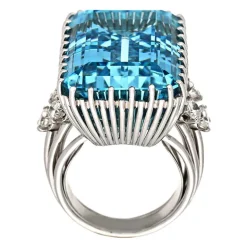 1970er Vintage Cocktail-Ring 'Aquamarin'