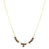 Granat-Collier Gelbgold