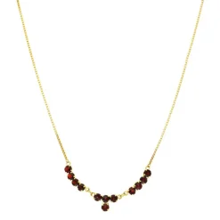 Granat-Collier Gelbgold