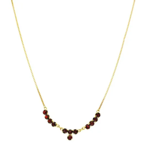 Granat-Collier Gelbgold