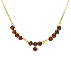 Granat-Collier Gelbgold