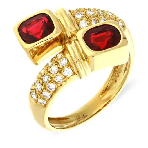 Granat-Ring Gelbgold
