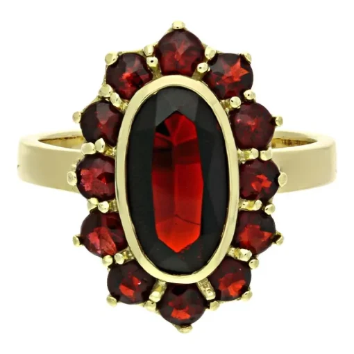 Granat-Ring Gelbgold