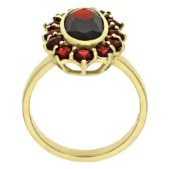 Granat-Ring Gelbgold