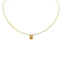 Halsreif mit Citrin-Anhänger Gelbgold