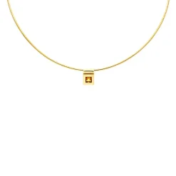 Halsreif mit Citrin-Anhänger Gelbgold