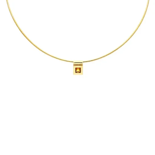 Halsreif mit Citrin-Anhänger Gelbgold