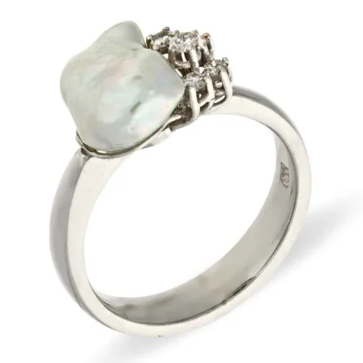 Keshi-Ring Weißgold