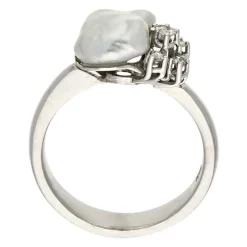 Keshi-Ring Weißgold