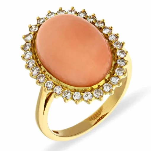 Korall-Ring Gelbgold