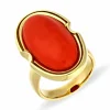 Korall-Ring Gelbgold