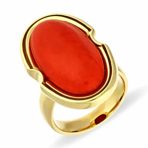 Korall-Ring Gelbgold