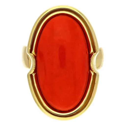Korall-Ring Gelbgold