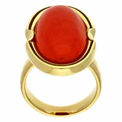 Korall-Ring Gelbgold