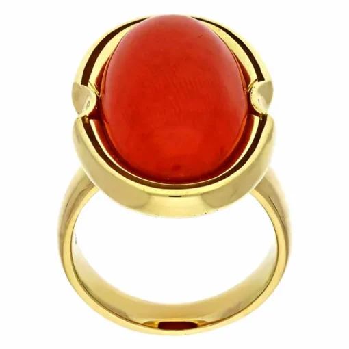 Korall-Ring Gelbgold