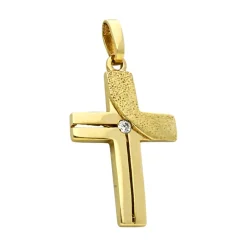 Kreuz-Anhänger Gelbgold