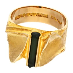 Lapponia Turmalin-Ring 'Illusion' Björn Weckström 1970 Gelbgold