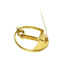 Mondstein-Brosche Gelbgold