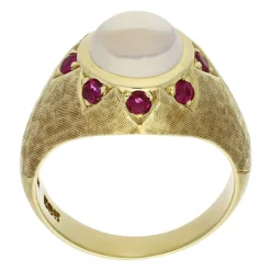Mondstein-Ring Gelbgold