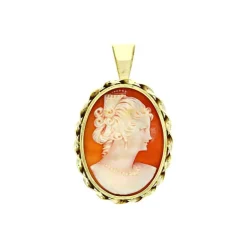 Muschelgemme-Anhänger Gelbgold