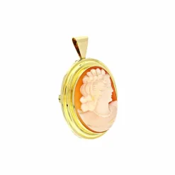 Muschelgemme-Anhänger Gelbgold