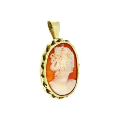 Muschelgemme-Anhänger Gelbgold