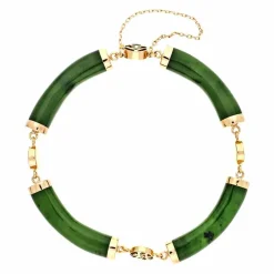 Nephrit-Jade Armband Gelbgold