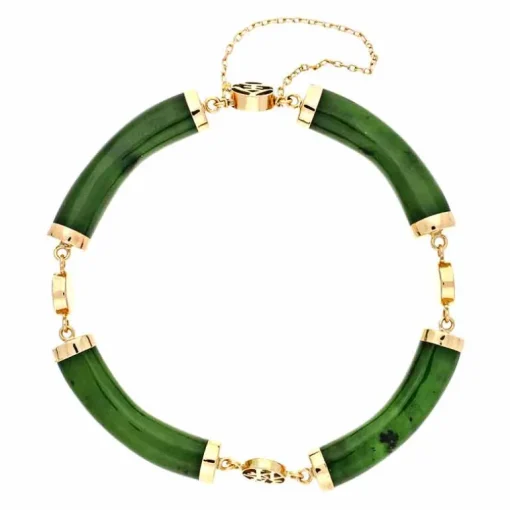 Nephrit-Jade Armband Gelbgold