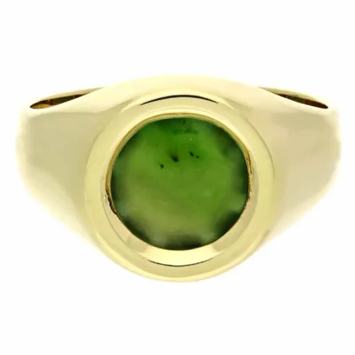 Nephrit-Jade-Ring Gelbgold