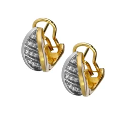 Ohrclips in Gelb- und Weißgold mit Brillanten
